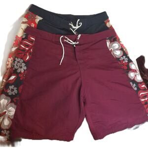 Vintage Royal Creations Hawaiian Print Trunk Board Shorts Size 38 SET OF 2